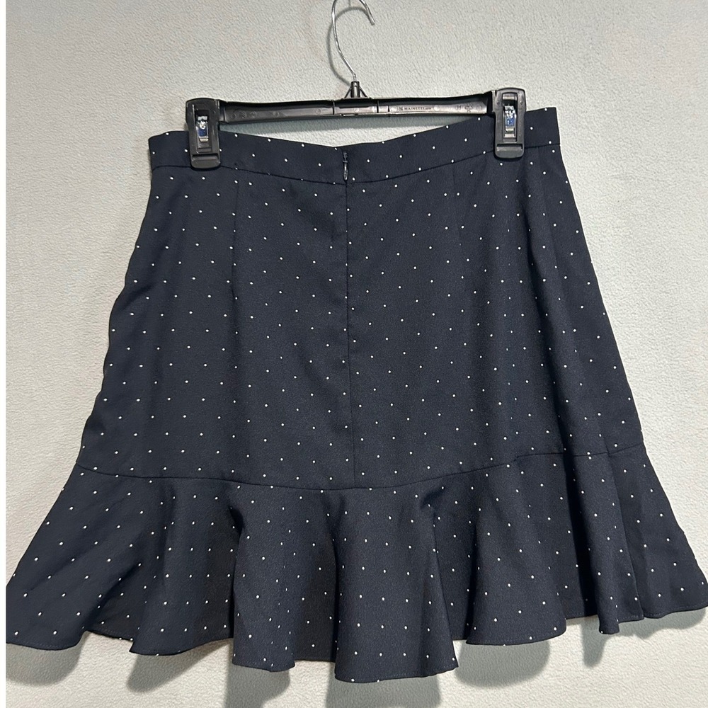 Banana Republic Mini Skirt Womens 6 Black White Polka Dot Ruffle Faux Wrap - Picture 3 of 5